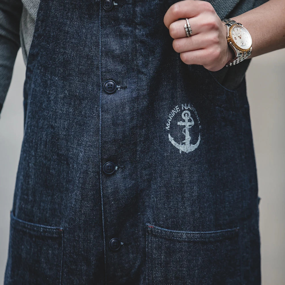 Denim Cargo Jumpsuit Overalls
