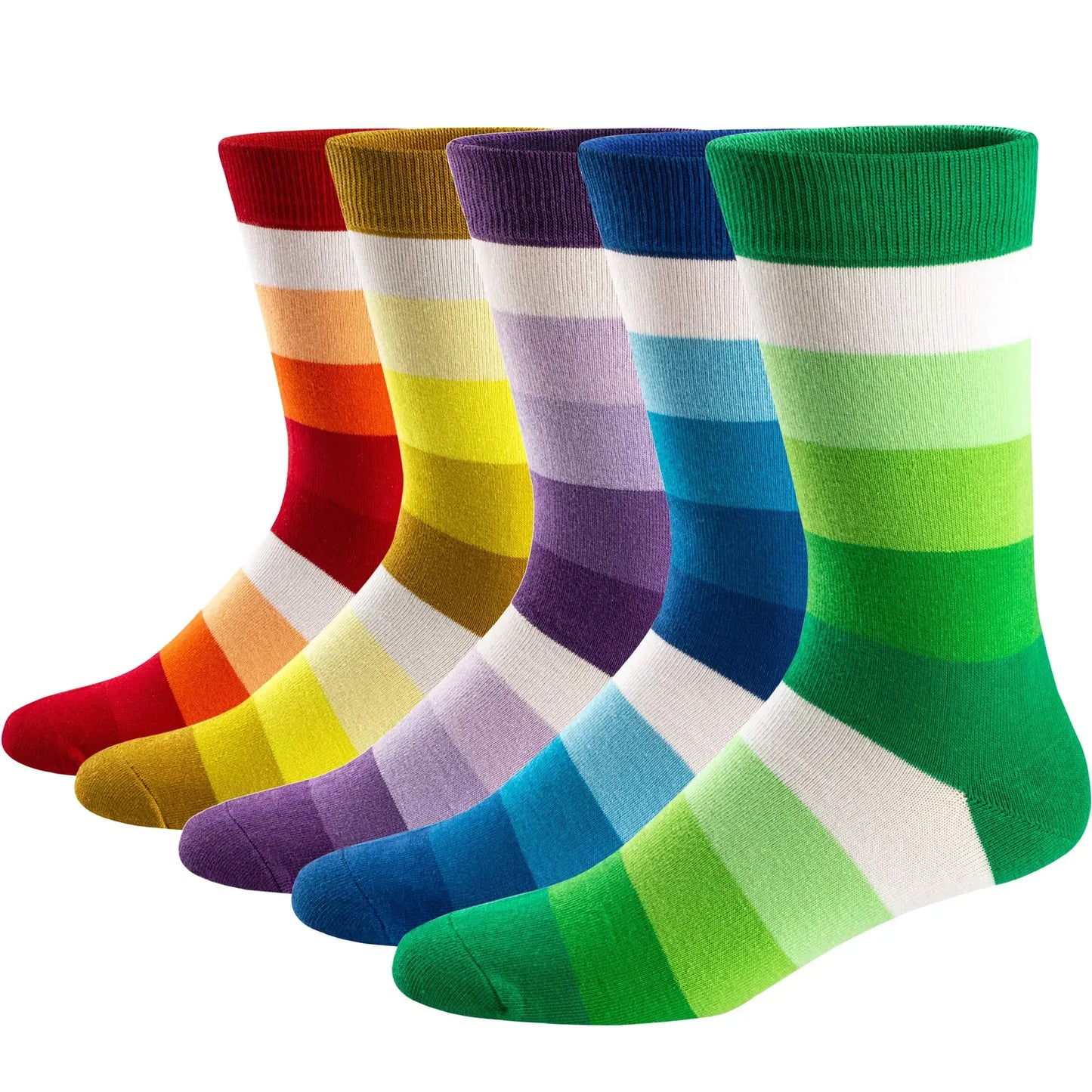Men's Colorful Striped Dress Socks - 5 Pack