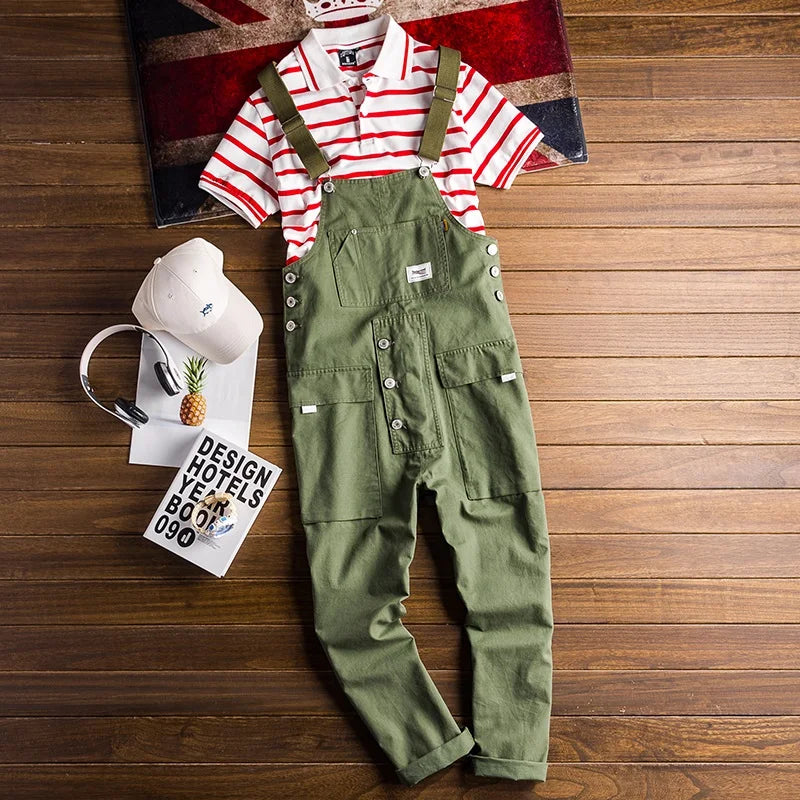 Men's Cargo Jumpsuit Overalls - Cotton