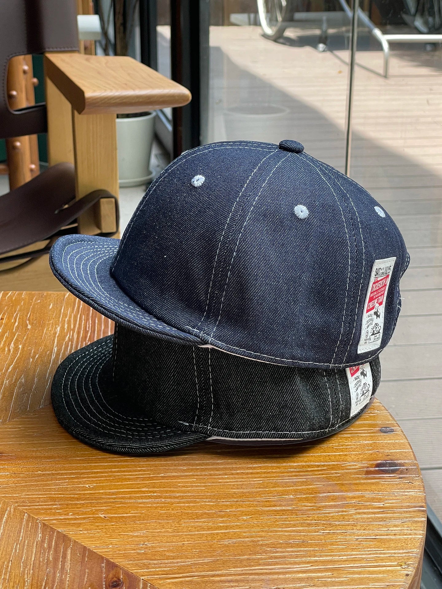 Denim Short Brim Tooling Baseball Cap for Men