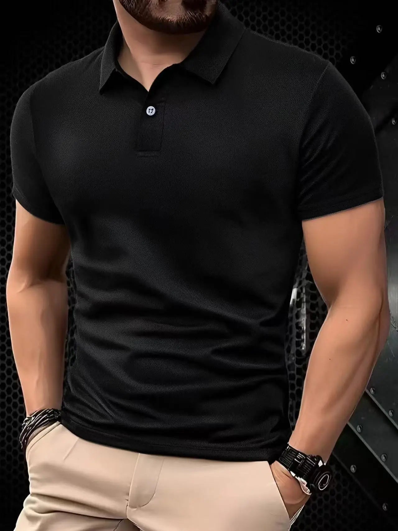 Solid Color Ultra-Light Breathable Polo Shirt for Men