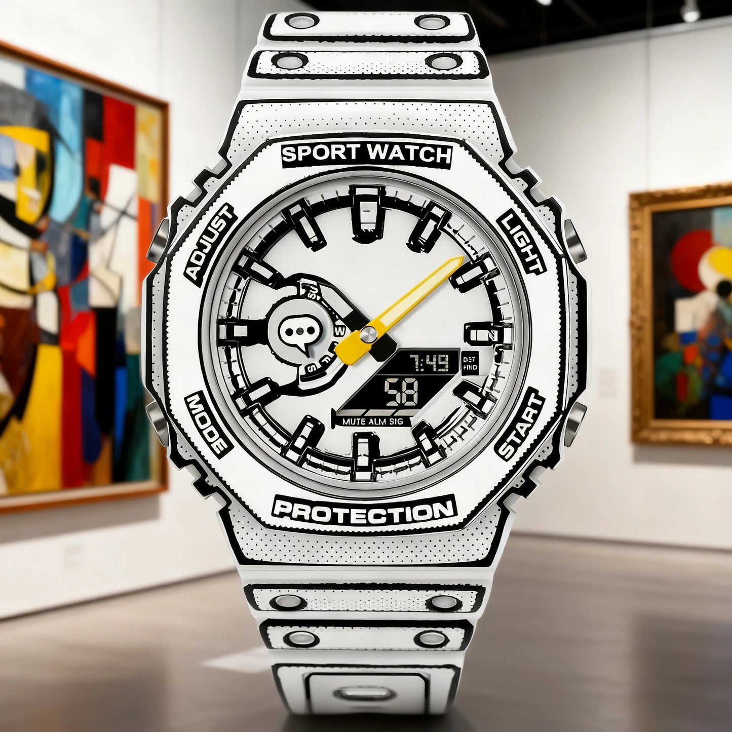 Sketch Style Outline Comic Book Digital Sport Watch