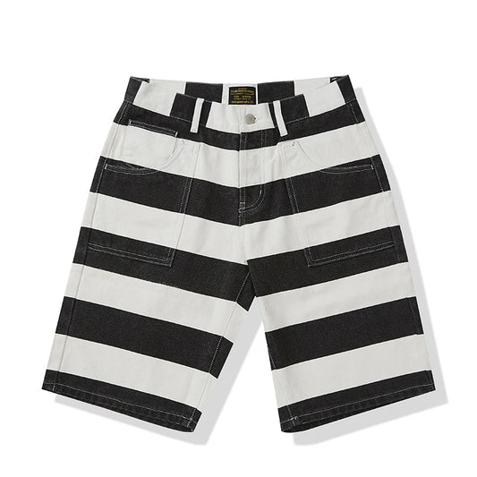 Men's Vintage Striped Cotton Shorts