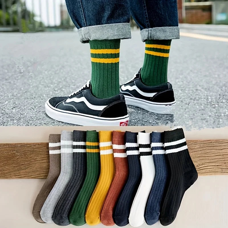 5 Pairs Of Men's Socks, Vintage Gym Socks