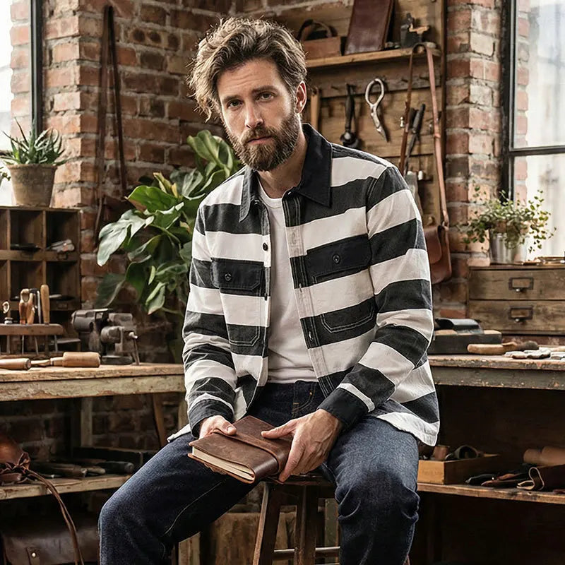 Men's Heavyweight Canvas Striped Jacket