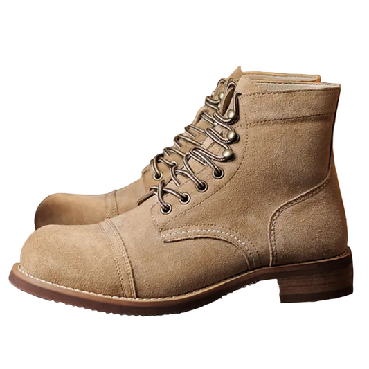 Rugged Suede Motorcycle Boots