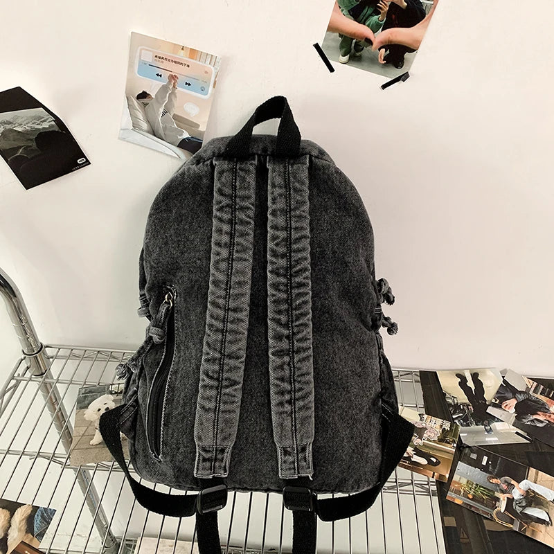 High Quality Large Capacity Denim Backpack