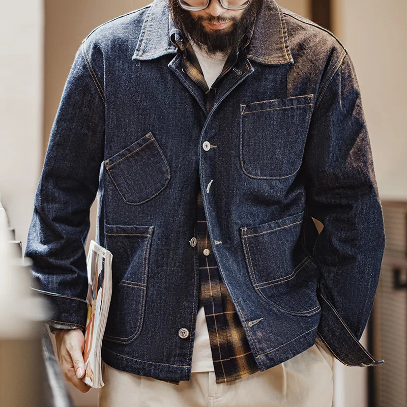Asymmetrical Four-pocket 14.8oz Denim Jacket