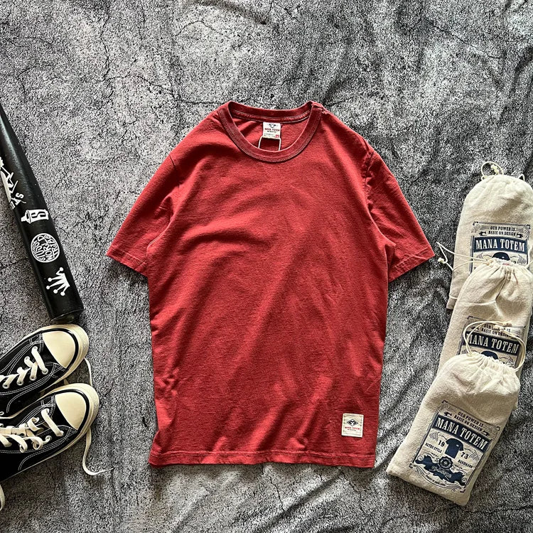American Vintage Solid Color Round Neck T-Shirt - 100% Cotton