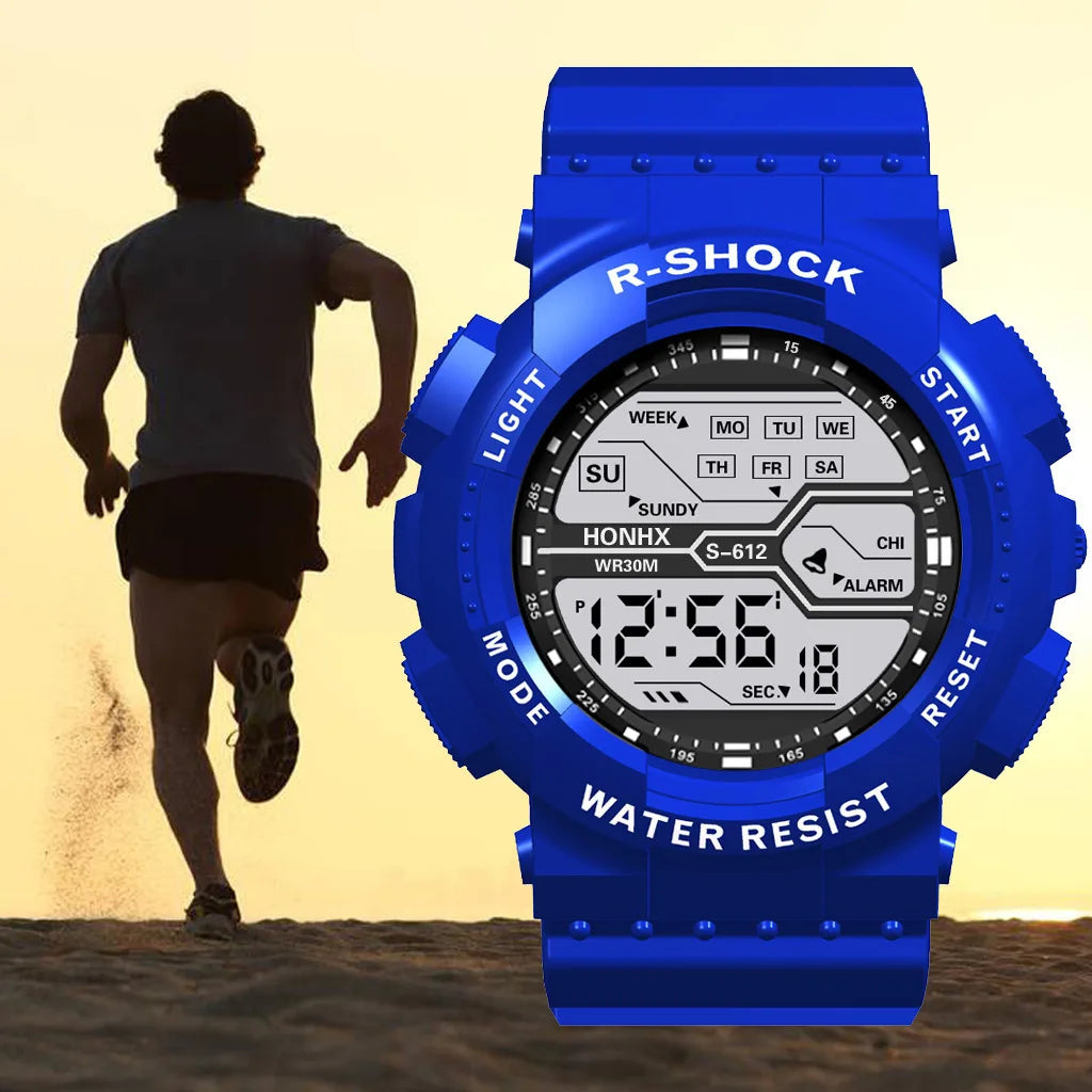 Men's Sport Watch - Multifunction Large LED Screen Electronic & Waterproof