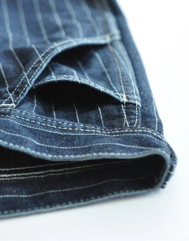 Striped Wabash Jeans for Men - Vintage Denim Work Pants - American Railroad Style