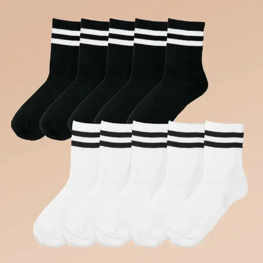 Men's Striped Breathable Sports Socks - Sweat Absorbing