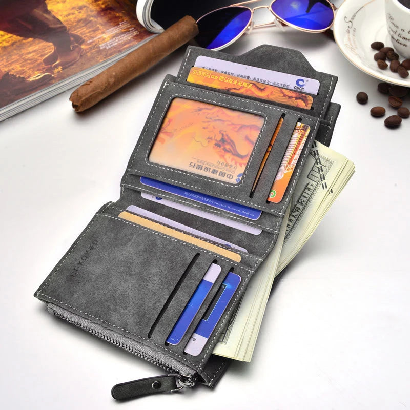 Men's Soft Leather Wallet with Removable Card Slots