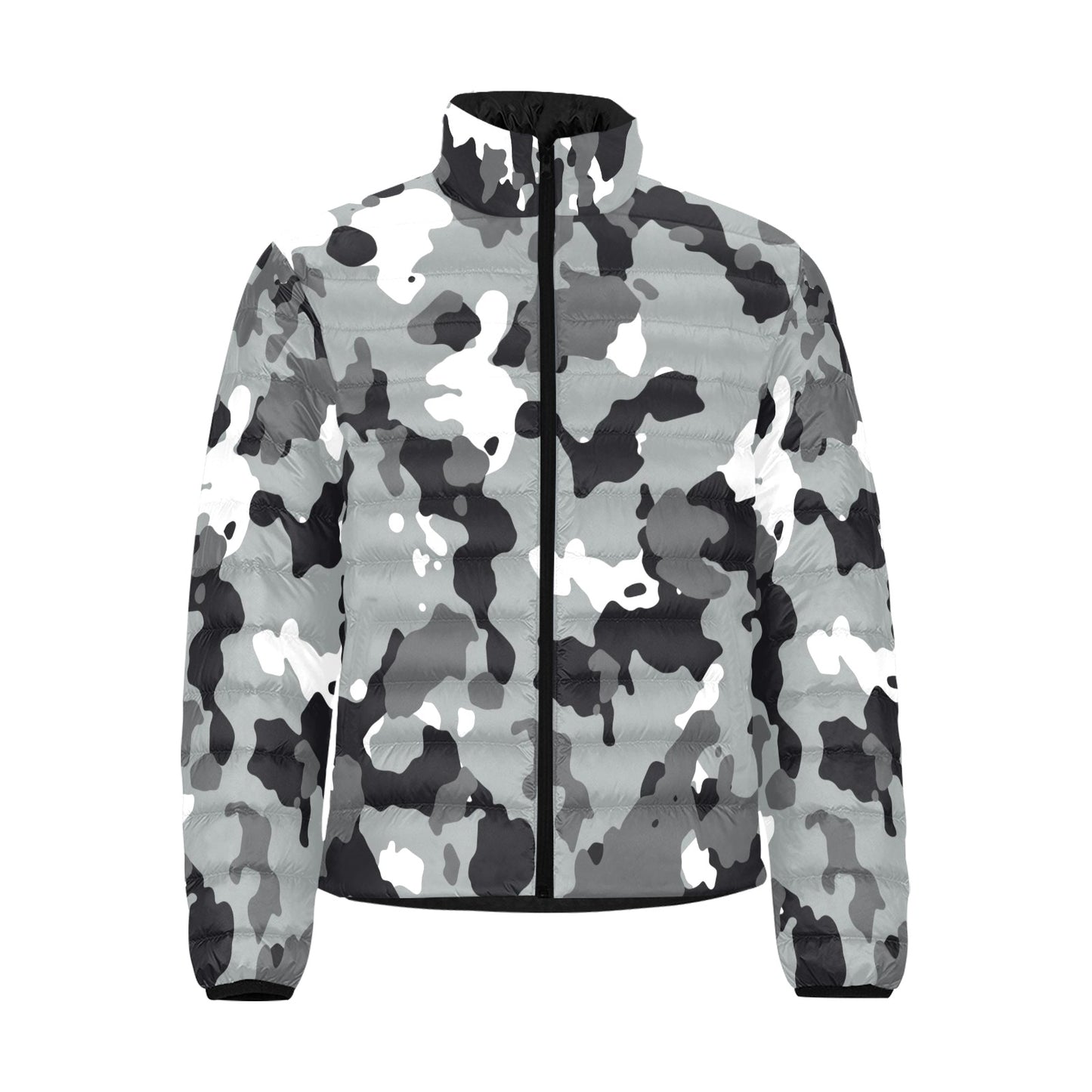 Gray Camo Men's Puffer Bomber Jacket