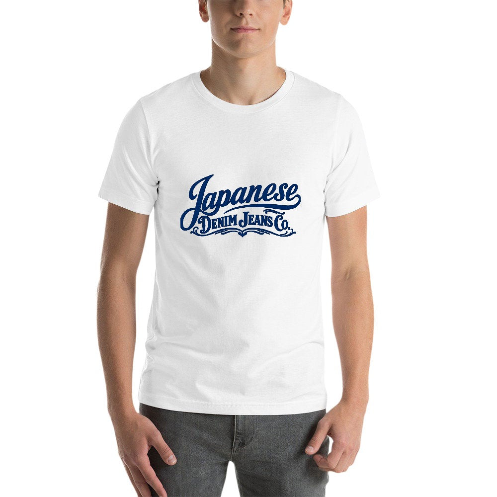 Japanese Denim Jeans Co. Men's 100% Cotton Short Sleeve T Shirt - White