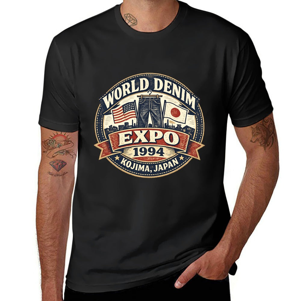 World Denim Expo 1994  Short Sleeve Cotton T Shirt - Black