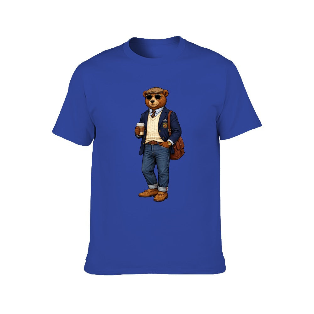 Oxford Denim Bear Men's Short Sleeve T Shirt - Blue