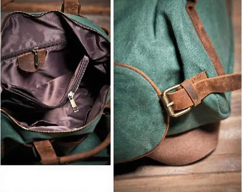 Retro Canvas Genuine Leather Messenger Bag