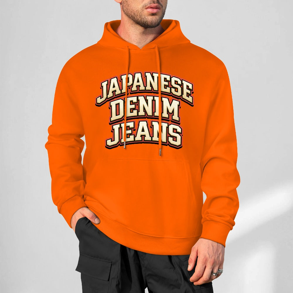 Japanese Denim University Hoodie - Orange