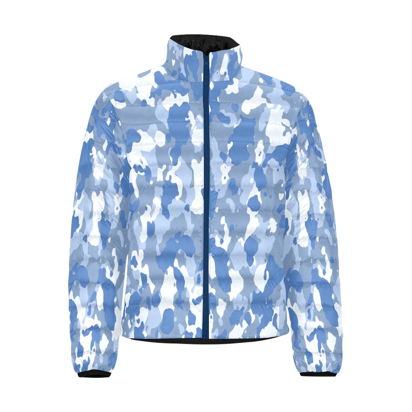 Light Blue Camo Puffer Bomber Jacket