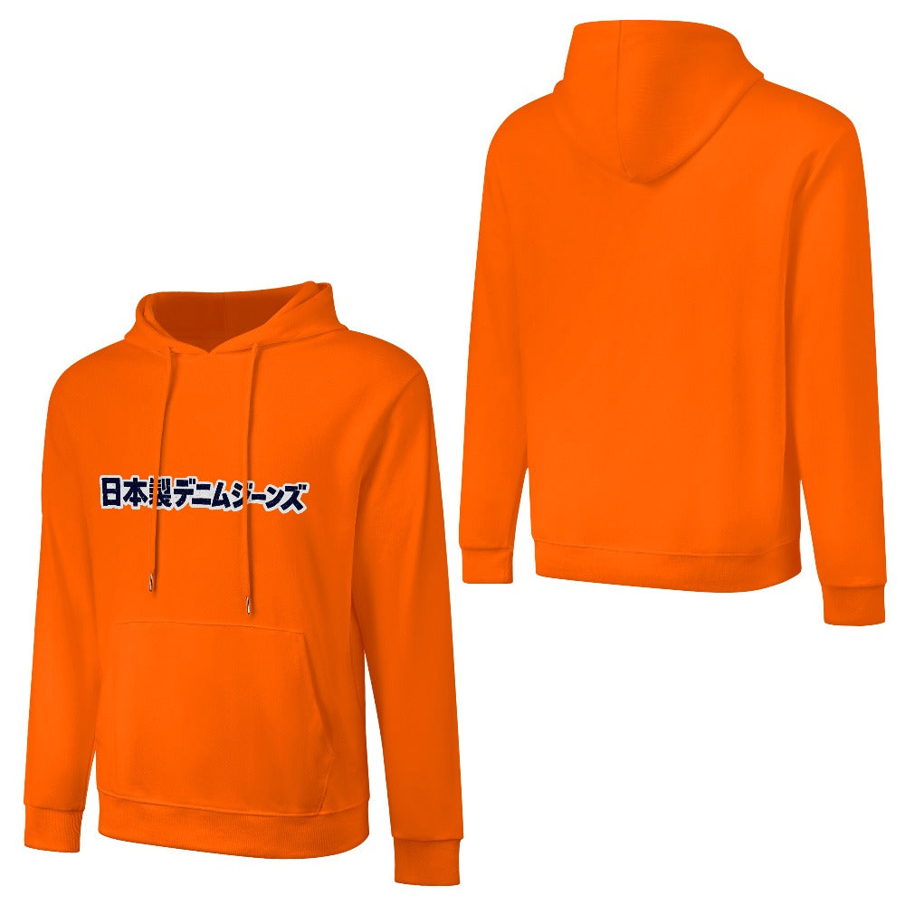 Japanese Denim Jeans Pure Cotton Hoodie - Orange