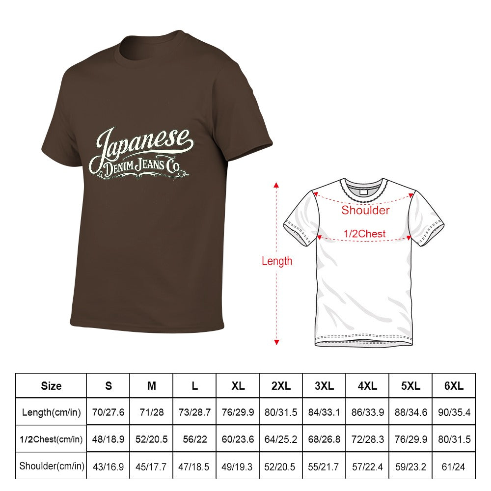 Japanese Denim Jeans Co. Men's Short Sleeve Cotton T-Shirt - Brown