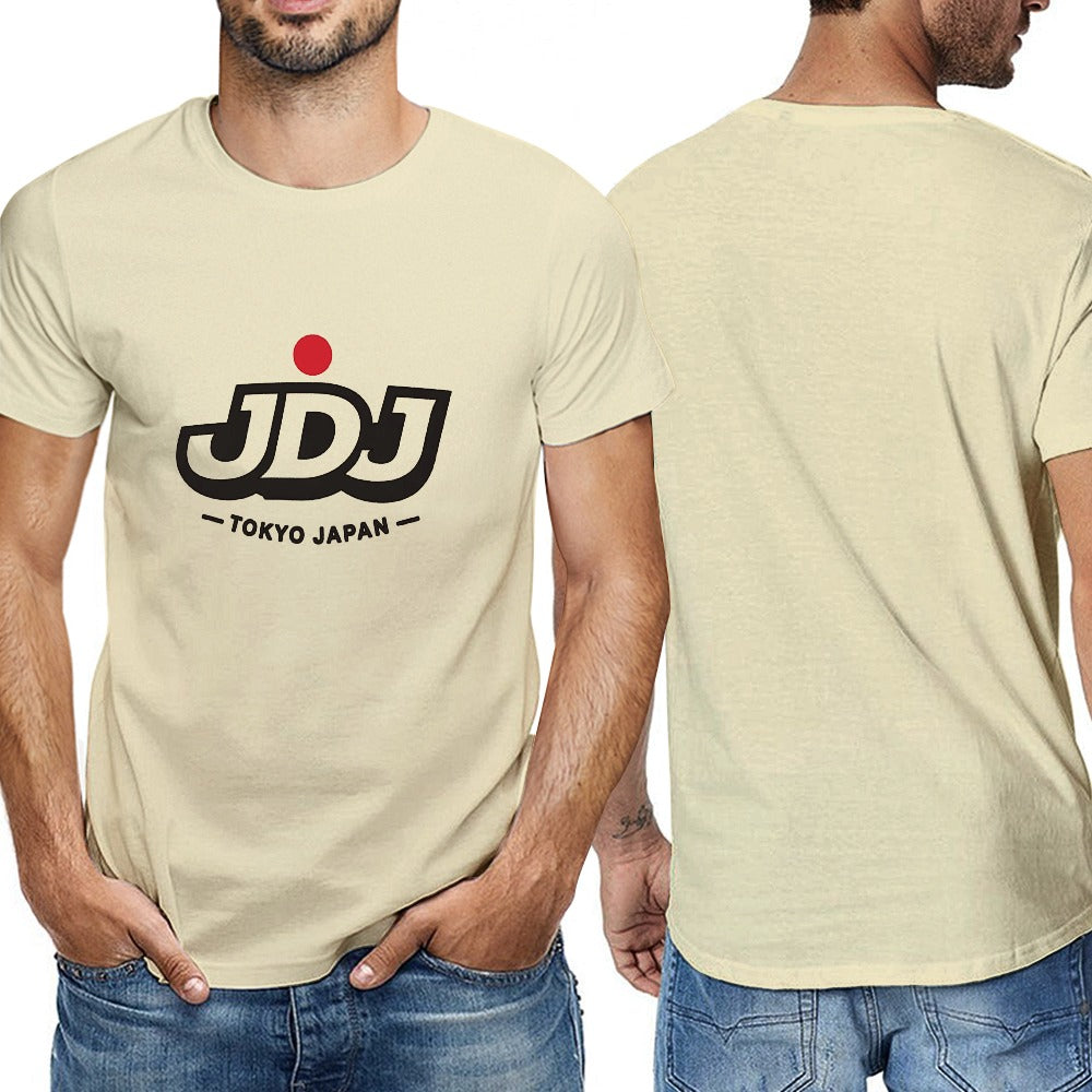 JDJ Logo Men's Short Sleeve T-Shirt 100% Cotton - Sand Color