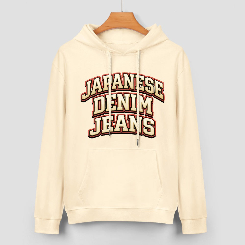 Japanese Denim University Hoodie - Cream
