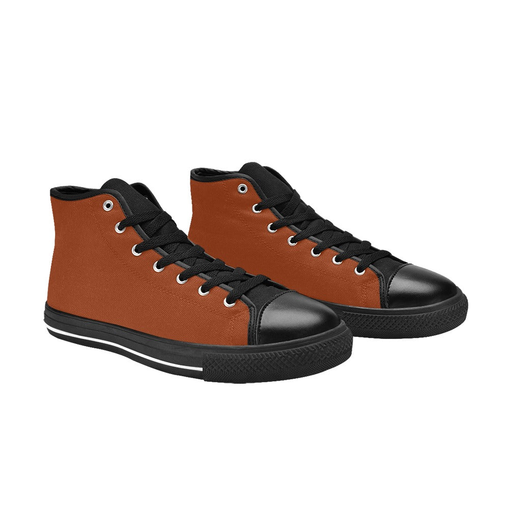 High Top Canvas Men's Shoes - Burnt Orange