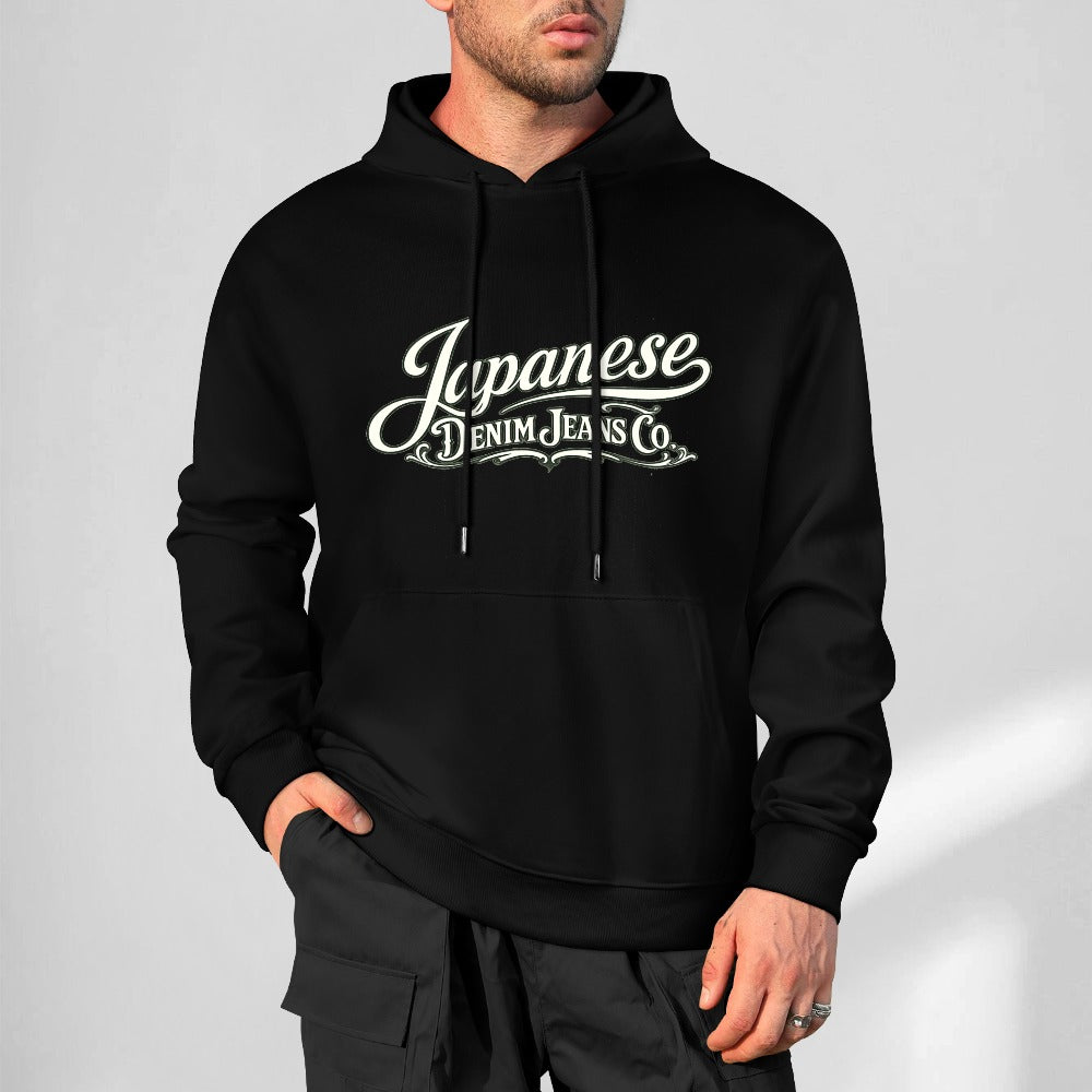 Japanese Denim Jeans Co Pure Cotton Hoodie - Black
