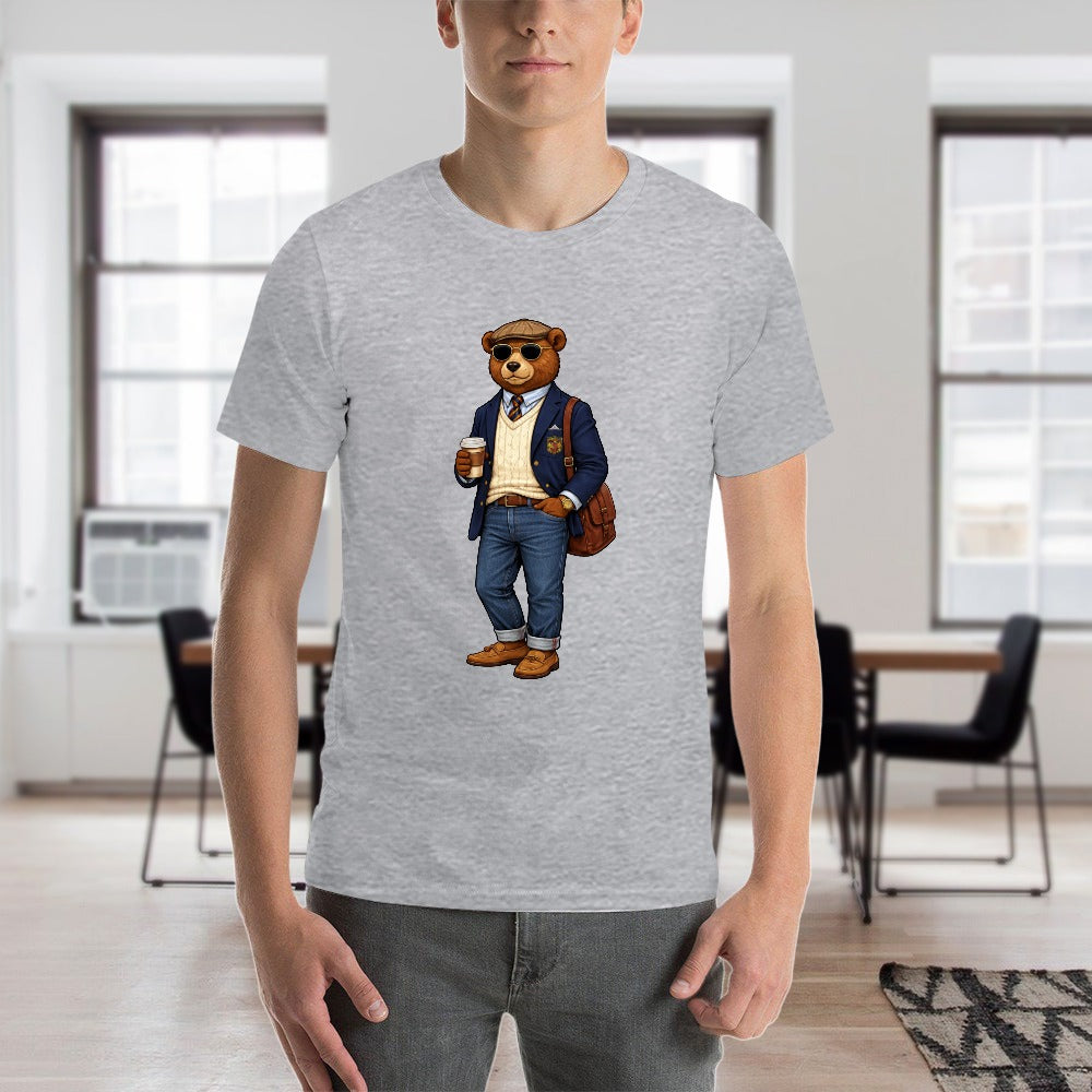 Oxford Denim Bear Men's Short Sleeve Tee - Gray
