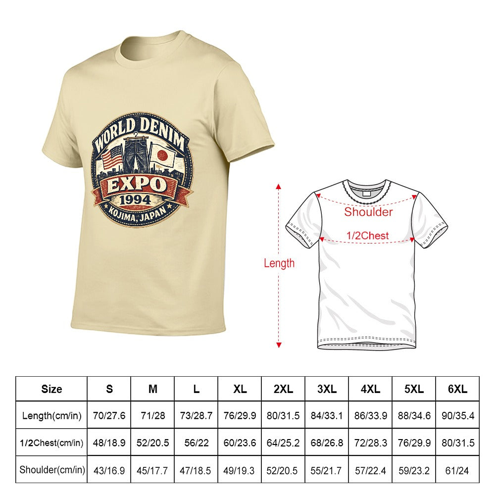 World Denim Expo 1994 Short Sleeve 100 Percent Cotton T Shirt - Beige