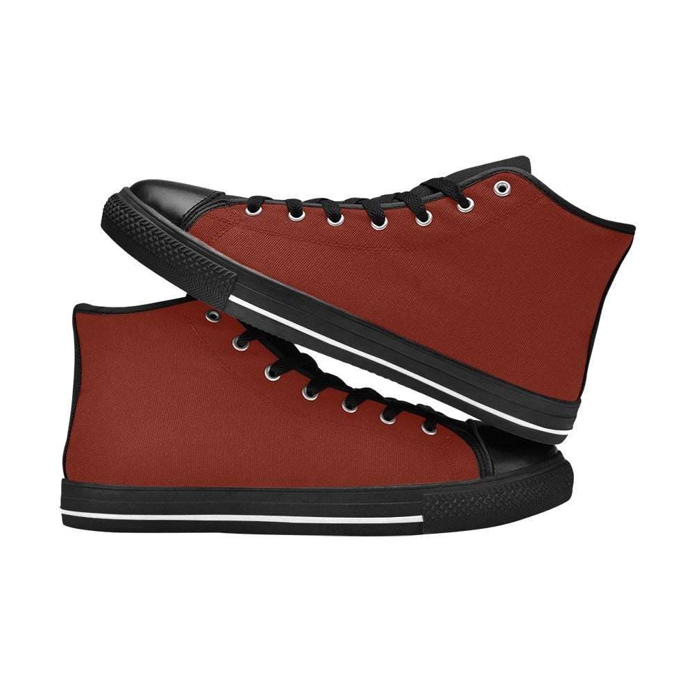 High Top Canvas Men's Shoes - Dark Red