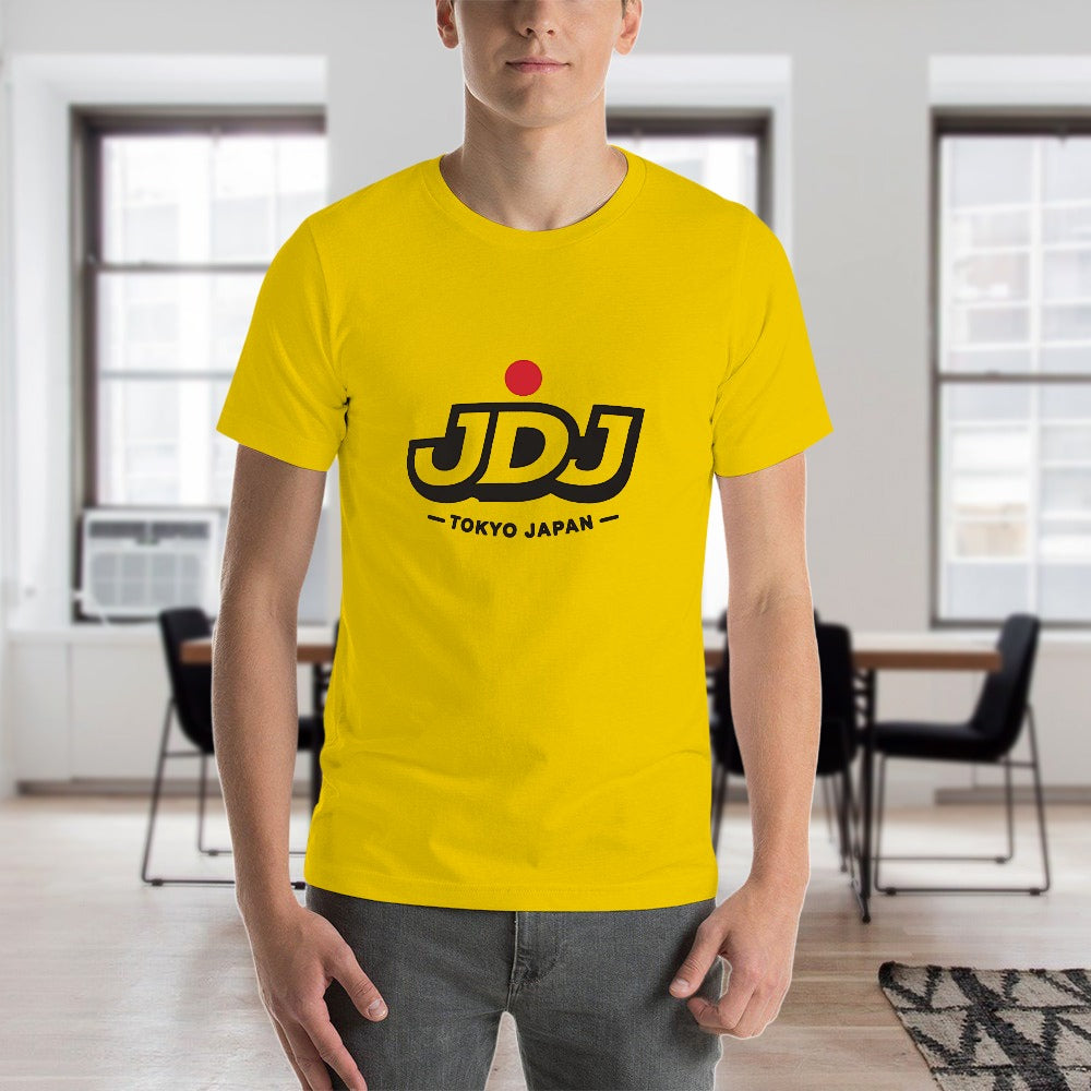 JDJ Logo Men's Short Sleeve Cotton T Shirt - Yellow