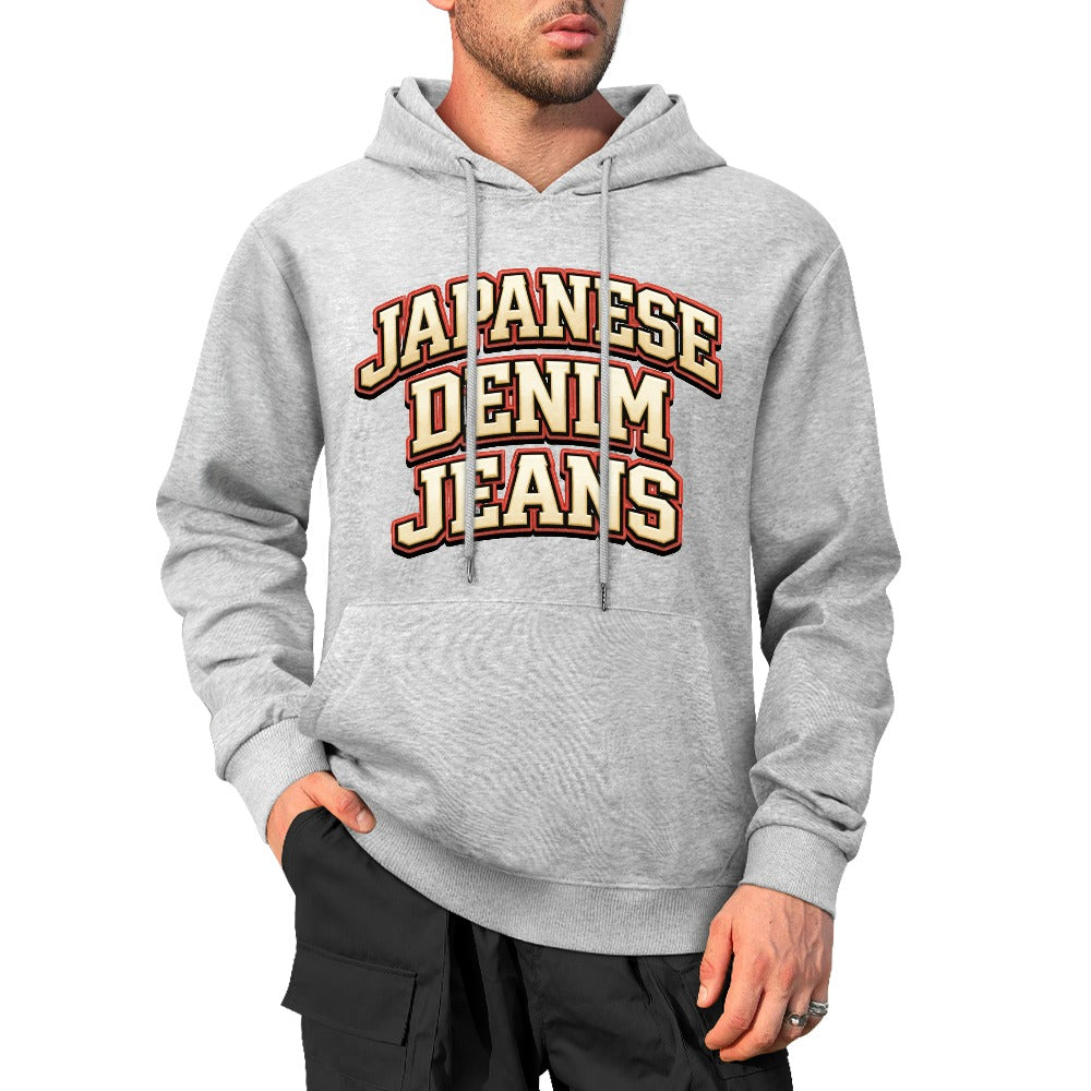 Japanese Denim Jeans University Hoodie - Gray