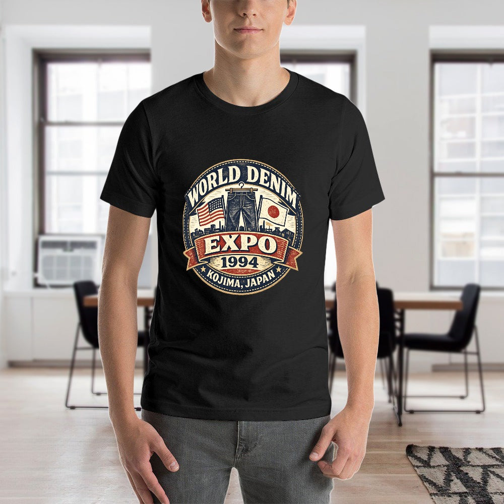 World Denim Expo 1994  Short Sleeve Cotton T Shirt - Black
