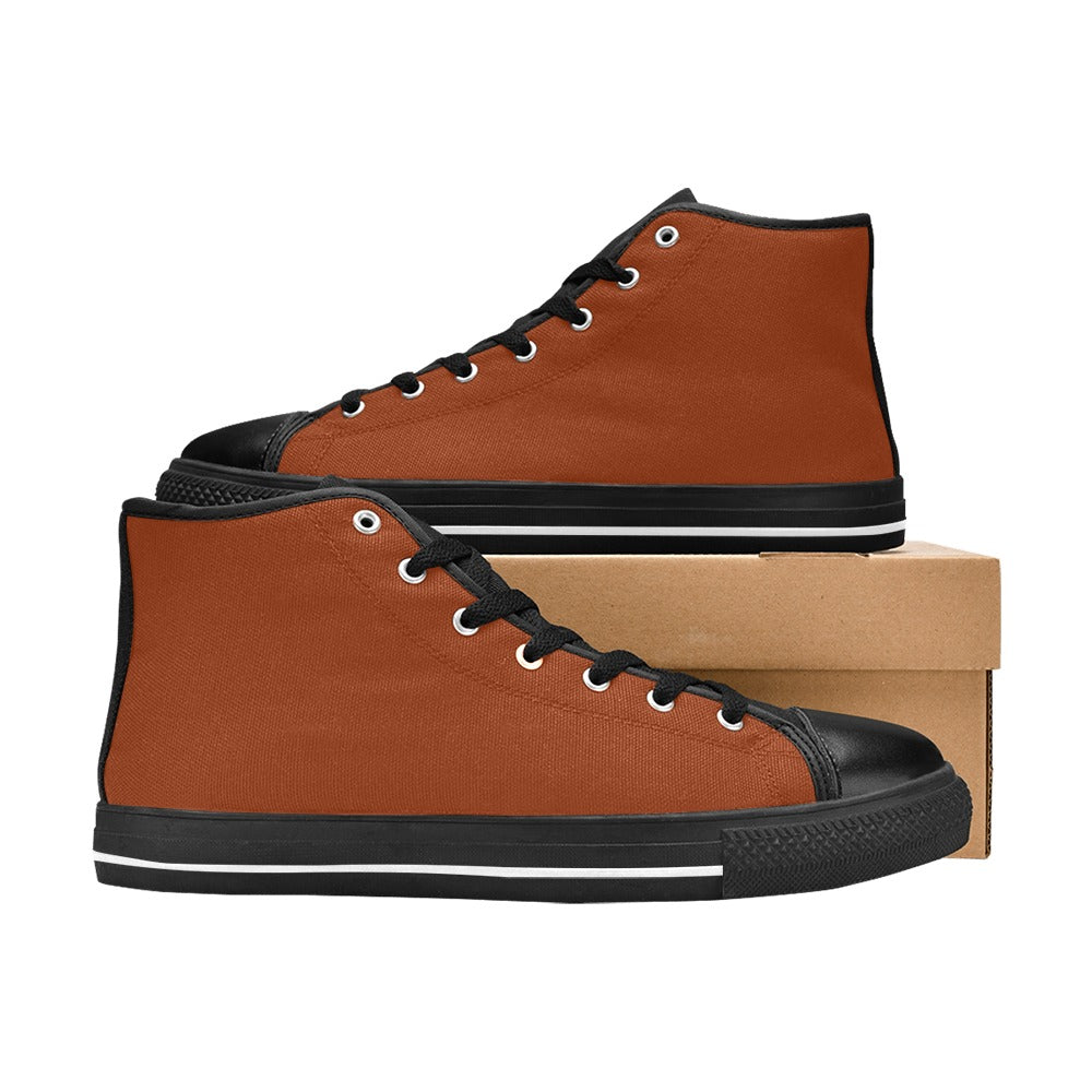 High Top Canvas Men's Shoes - Burnt Orange