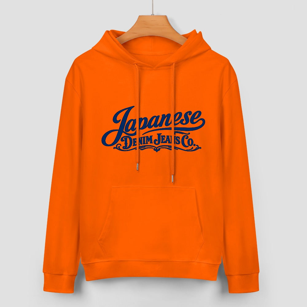 Japanese Denim Jeans Pure Cotton Hoodie - Orange
