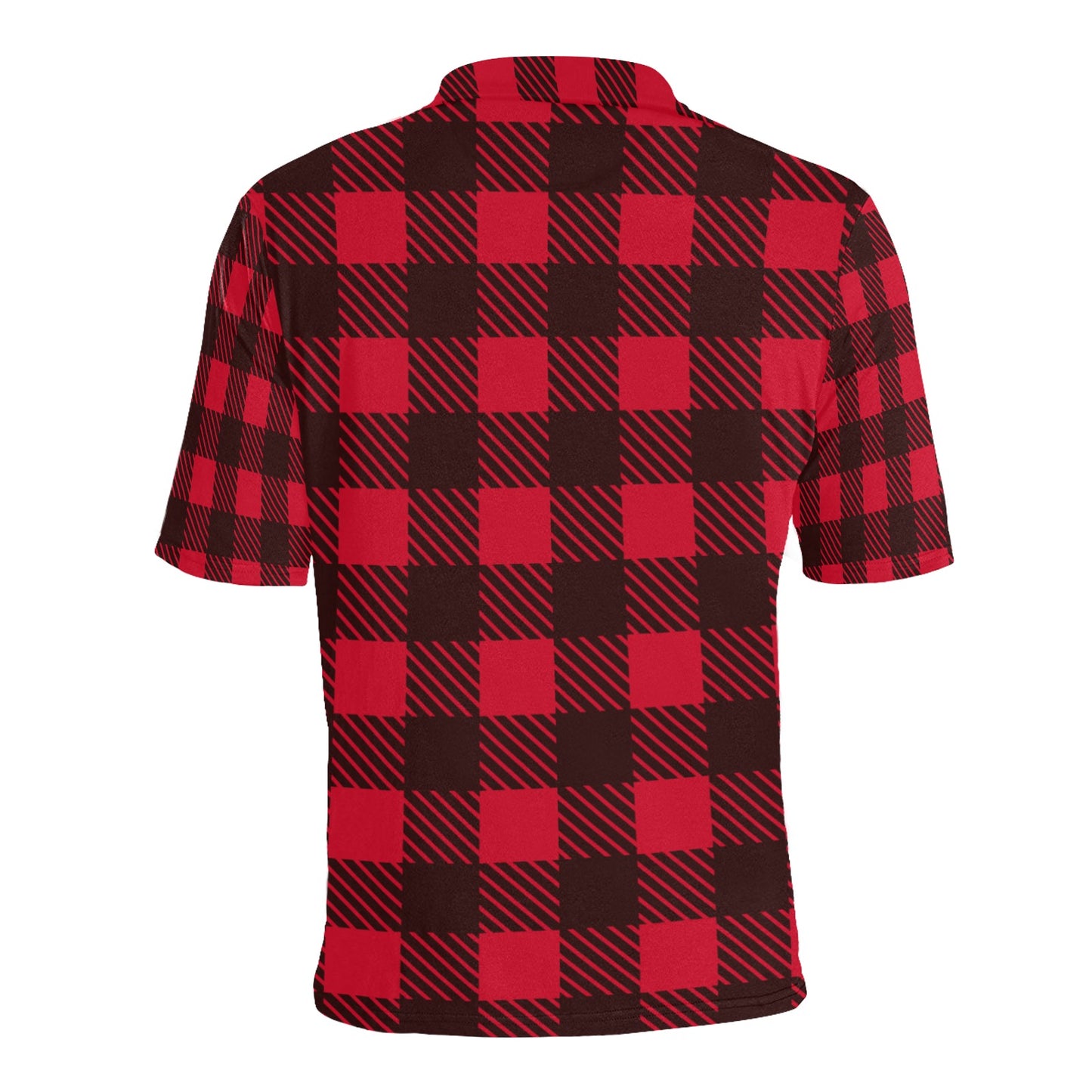 Red Black Lumberjack Checkered Men's All Over Print Polo Shirt