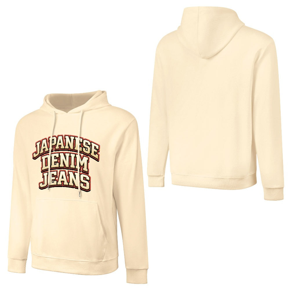 Japanese Denim University Hoodie - Cream