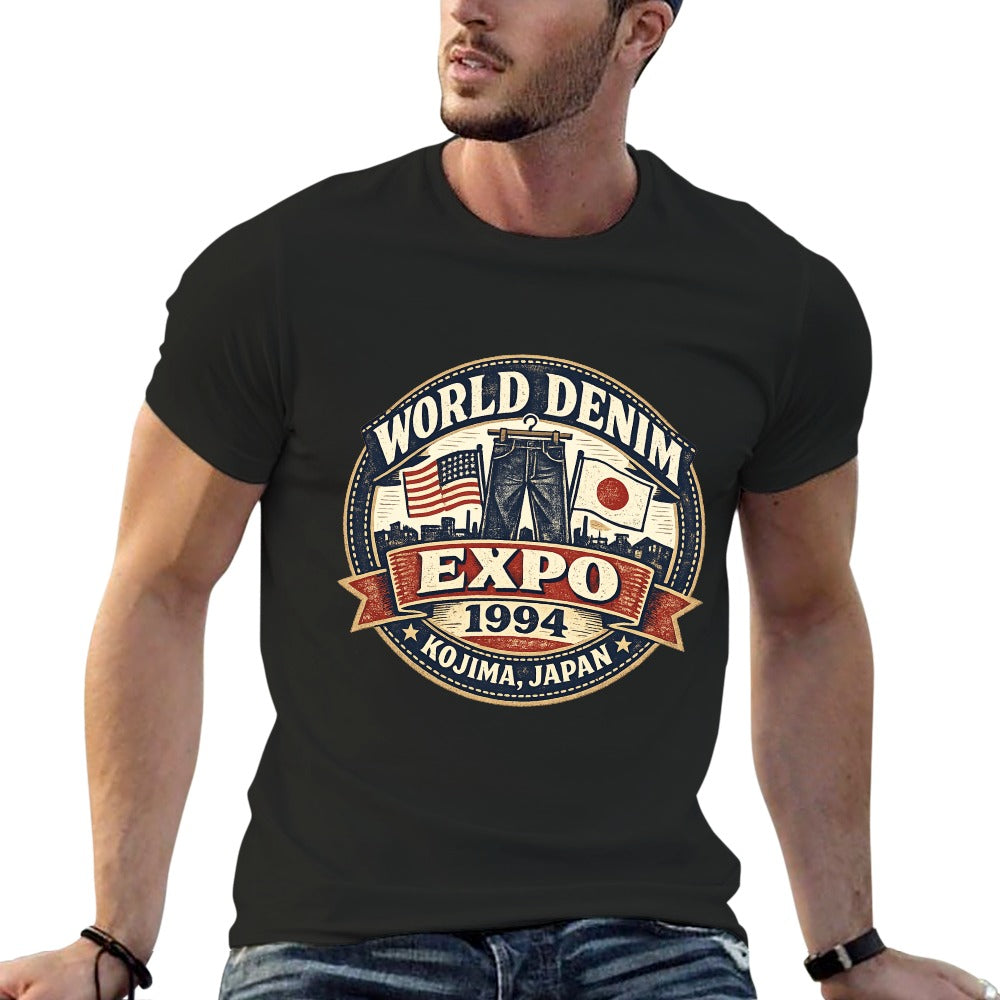 World Denim Expo 1994  Short Sleeve Cotton T Shirt - Black