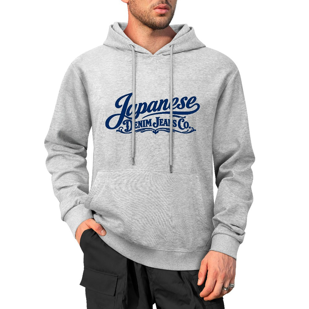 Japanese Denim Jeans Co Pure Cotton Hoodie - Light Gray