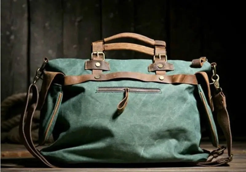 Retro Canvas Genuine Leather Messenger Bag